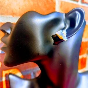 Fire opal sterling silver earrings